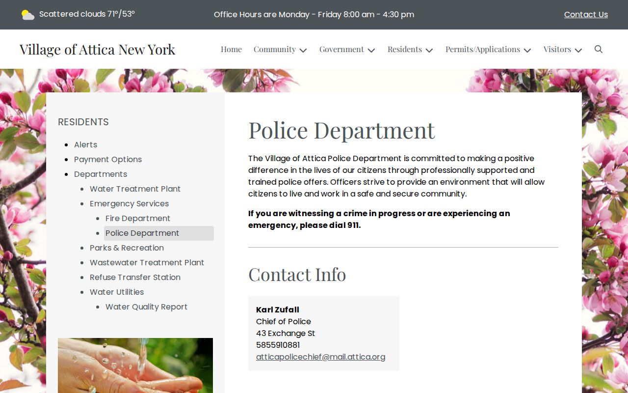 Attica Police Wyoming County arrest-record source page