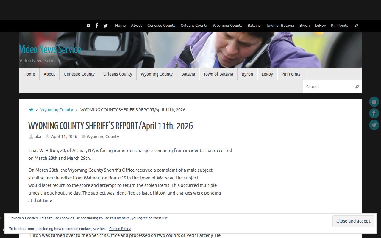 Wyoming County arrest-news Sheriff Report source page