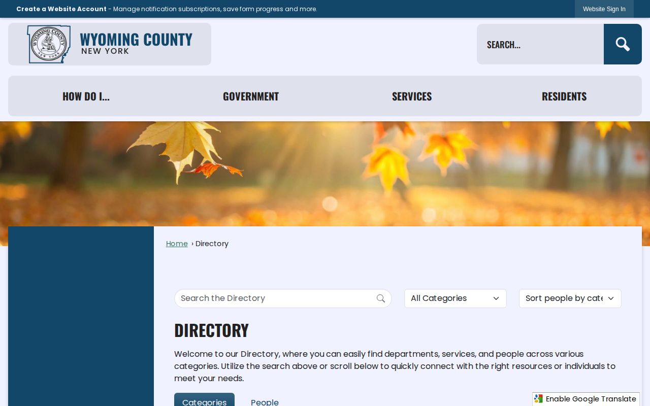 Wyoming County warrant-reporting contact source